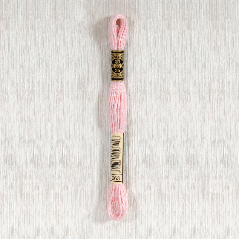 DMC 963 Ultra Very Light Dusty Rose 6 Strand Embroidery Floss