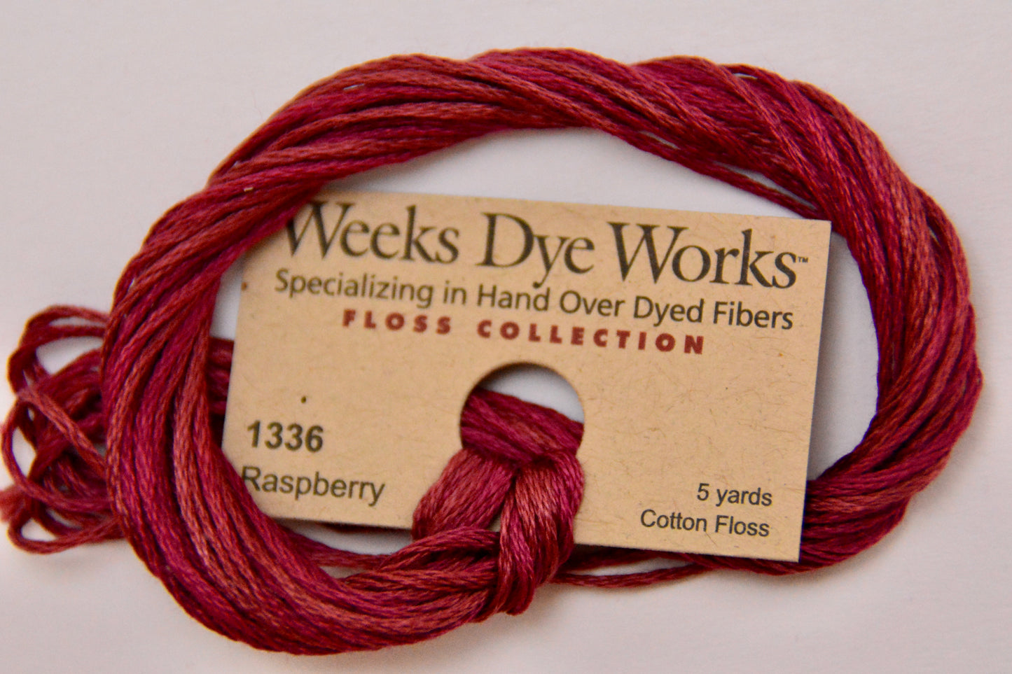 Raspberry 1336 Weeks Dye Works 6-Strand Hand-Dyed Embroidery Floss