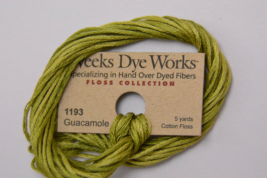 Guacamole 1193 Weeks Dye Works 6-Strand Hand-Dyed Embroidery Floss