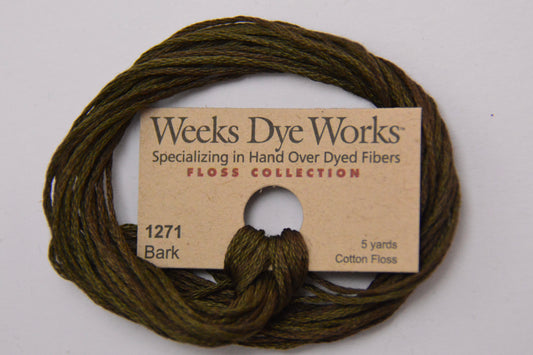 Bark 1271 Weeks Dye Works 6-Strand Hand-Dyed Embroidery Floss