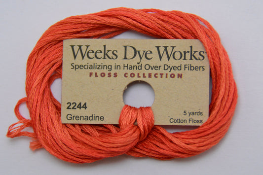 Grenadine 2244 Weeks Dye Works 6-Strand Hand-Dyed Embroidery Floss