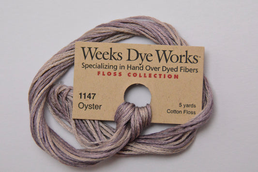 Oyster 1147 Weeks Dye Works 6-Strand Hand-Dyed Embroidery Floss