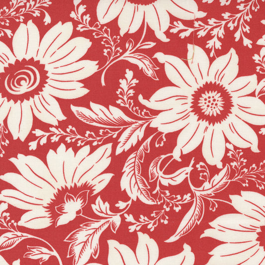 Christmas Stitched Red Poinsetta Large Floral M2044014 by Fig Tree Quilts for Moda (sold in 25cm increments) is