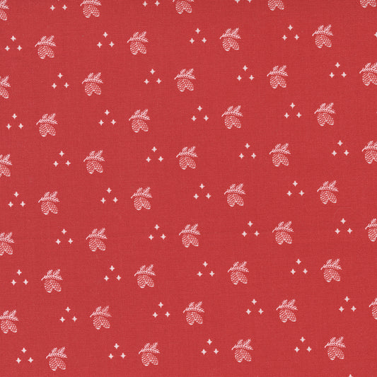 Christmas Stitched Poinsettia Pinecones and Stars M2044414 by Fig Tree Quilts for Moda (sold in 25cm increments)