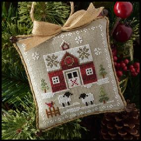 Farmhouse Christmas 1. Little Red Barn Cross Stitch Pattern Little House Needleworks