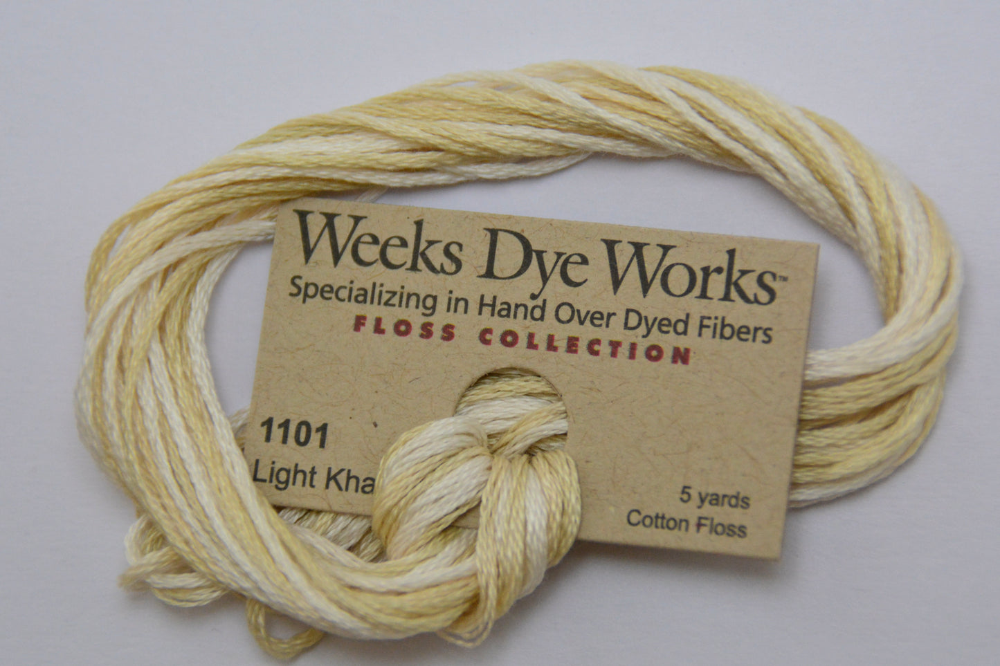 Light Khaki 1101 Weeks Dye Works 6-Strand Hand-Dyed Embroidery Floss