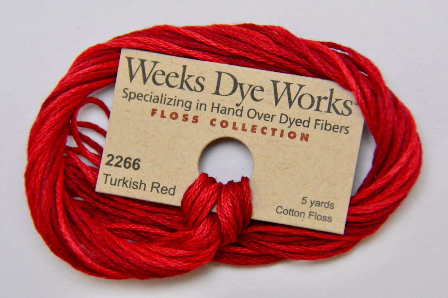 Turkish Red 2266 Weeks Dye Works 6-Strand Hand-Dyed Embroidery Floss