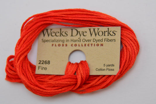 Fire 2268 Weeks Dye Works 6-Strand Hand-Dyed Embroidery Floss