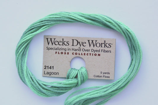 Lagoon 2141 Weeks Dye Works 6-Strand Hand-Dyed Embroidery Floss