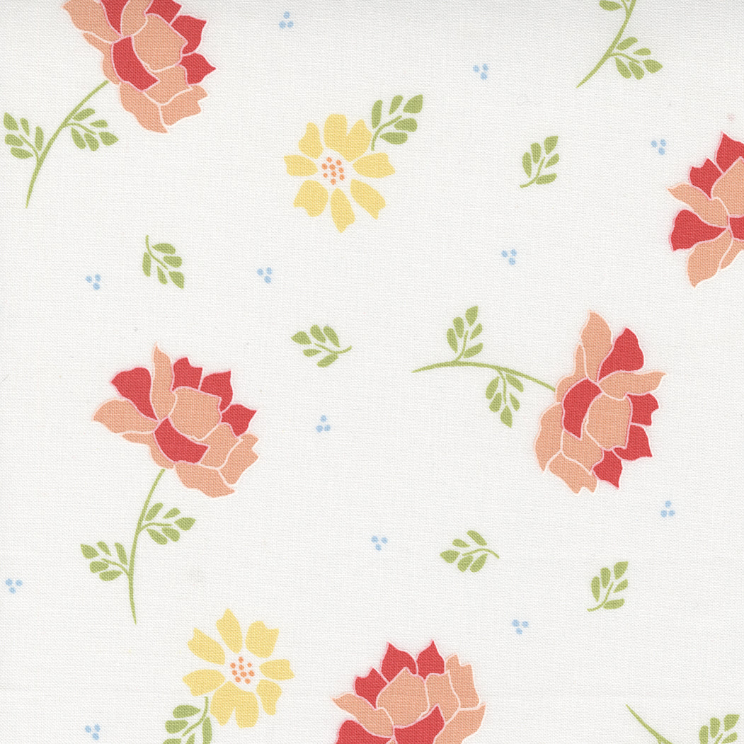 Emma Flourish Porcelain M3763011 by Sherri and Chelsi for Moda Fabrics (Sold in 25cm increments)