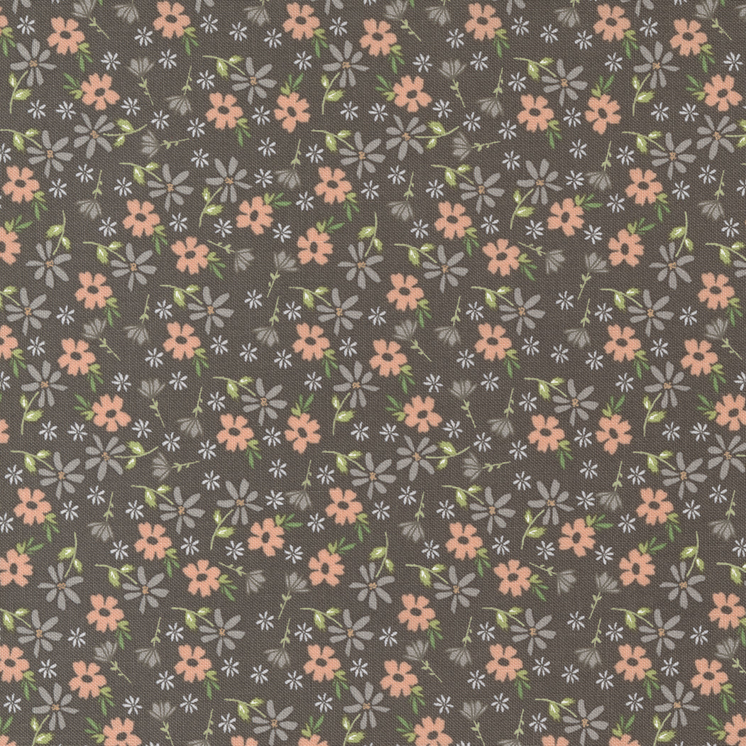 Emma Blossom Charcoal M3763121 by Sherri and Chelsi for Moda Fabrics (Sold in 25cm increments)