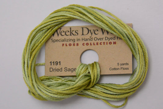 Dried Sage 1191 Weeks Dye Works 6-Strand Hand-Dyed Embroidery Floss