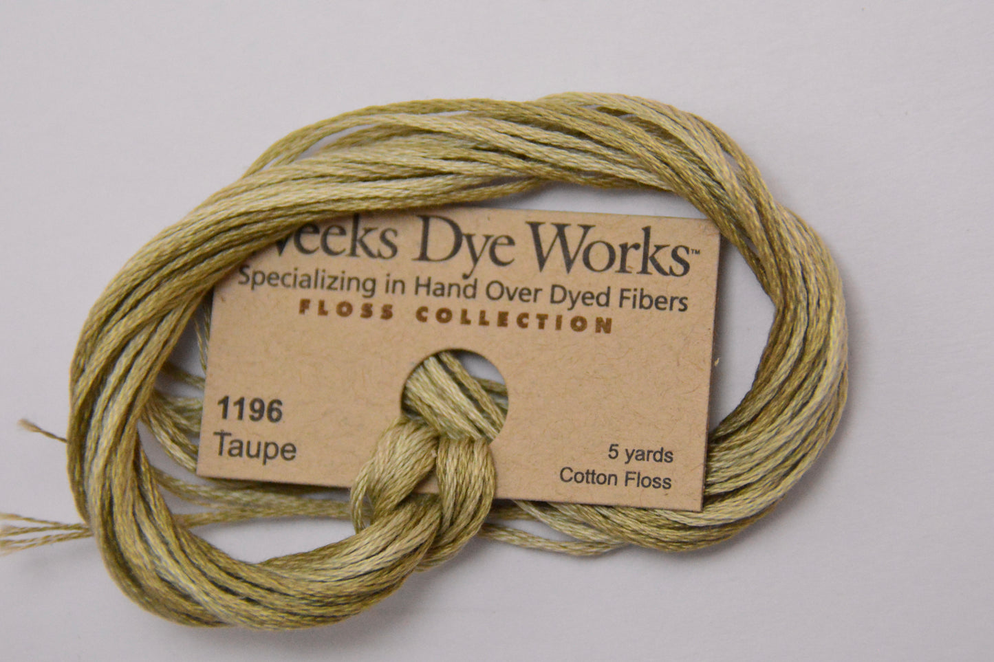 Taupe 1196 Weeks Dye Works 6-Strand Hand-Dyed Embroidery Floss