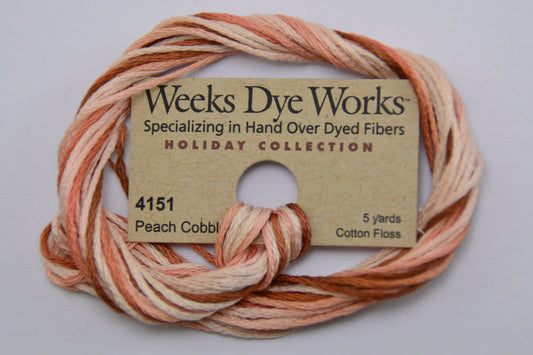 Peach Cobbler 4151 Weeks Dye Works 6-Strand Hand-Dyed Embroidery Floss