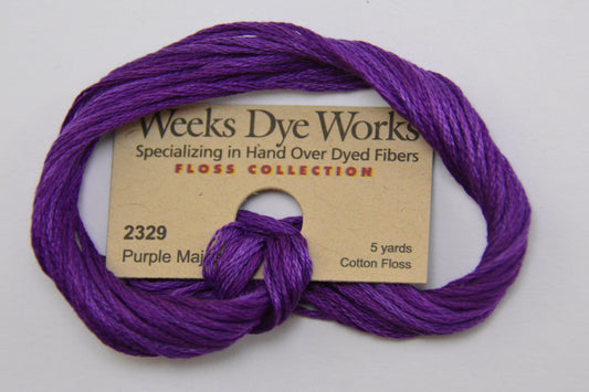 Purple Majesty 2329 Weeks Dye Works 6-Strand Hand-Dyed Embroidery Floss