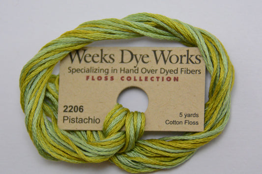 Pistachio 2206 Weeks Dye Works 6-Strand Hand-Dyed Embroidery Floss