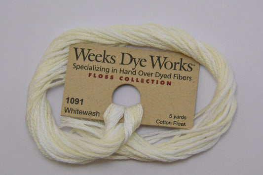 Whitewash 1091 Weeks Dye Works 6-Strand Hand-Dyed Embroidery Floss