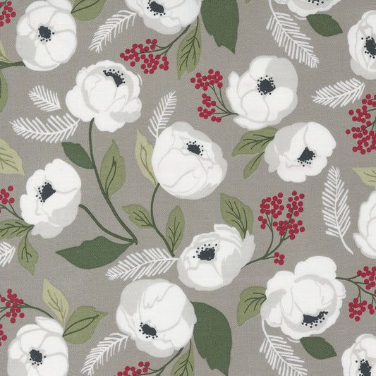 Christmas Eve M518013 Dove Christmas in Bloom Florals Lella Boutique for Moda Fabrics (sold in 25cm increments)
