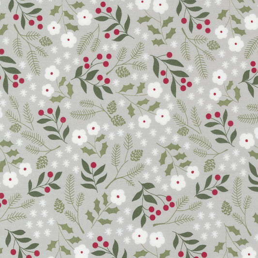 Christmas Eve M518112 Silver Winter Botanical Small Floral Lella Boutique for Moda Fabrics (sold in 25cm increments)