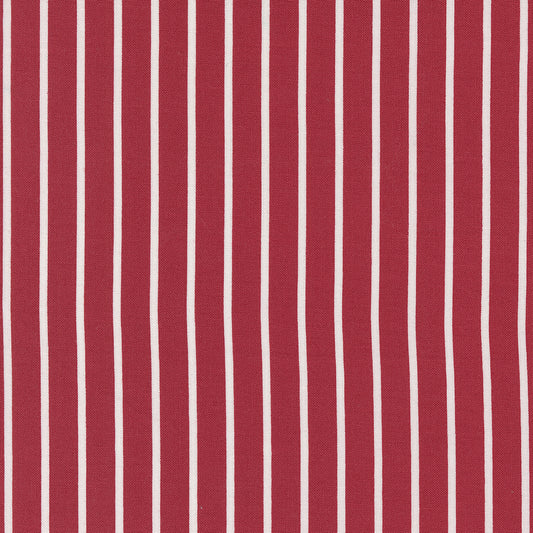 Christmas Eve M518616 Cranberry Jolly Stripes Lella Boutique for Moda Fabrics (sold in 25cm increments)