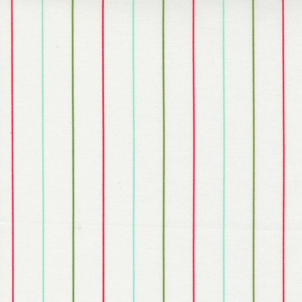 Merry Little Christmas Cream Multi Holiday Strip Pinstripe by Bonnie and Camille for Moda (sold in 25cm increments)