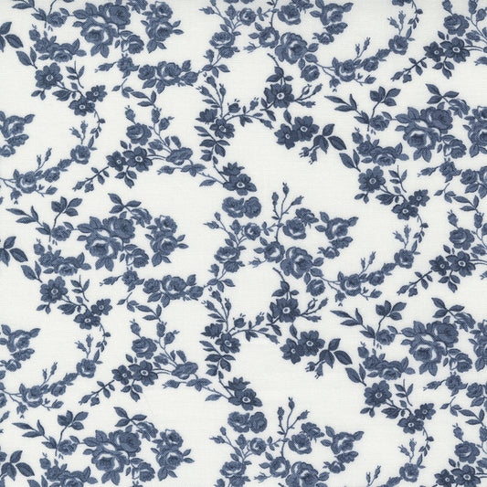 Summer Cream Navy Surfside small floral