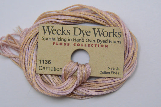 Carnation 1136 Weeks Dye Works 6-Strand Hand-Dyed Embroidery Floss