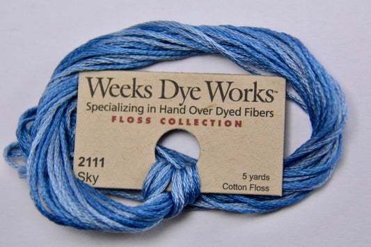 Sky 2111 Weeks Dye Works 6-Strand Hand-Dyed Embroidery Floss