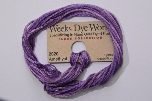 Amethyst 2020 Weeks Dye Works 6-Strand Hand-Dyed Embroidery Floss