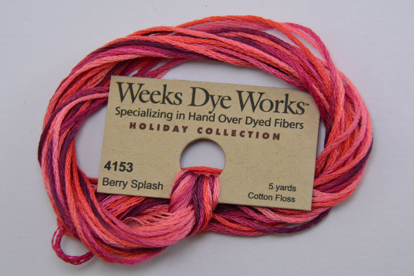 Berry Splash 4153 Weeks Dye Works 6-Strand Hand-Dyed Embroidery Floss