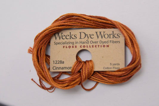 Cinnamon Twist 1228a Weeks Dye Works 6-Strand Hand-Dyed Embroidery Floss