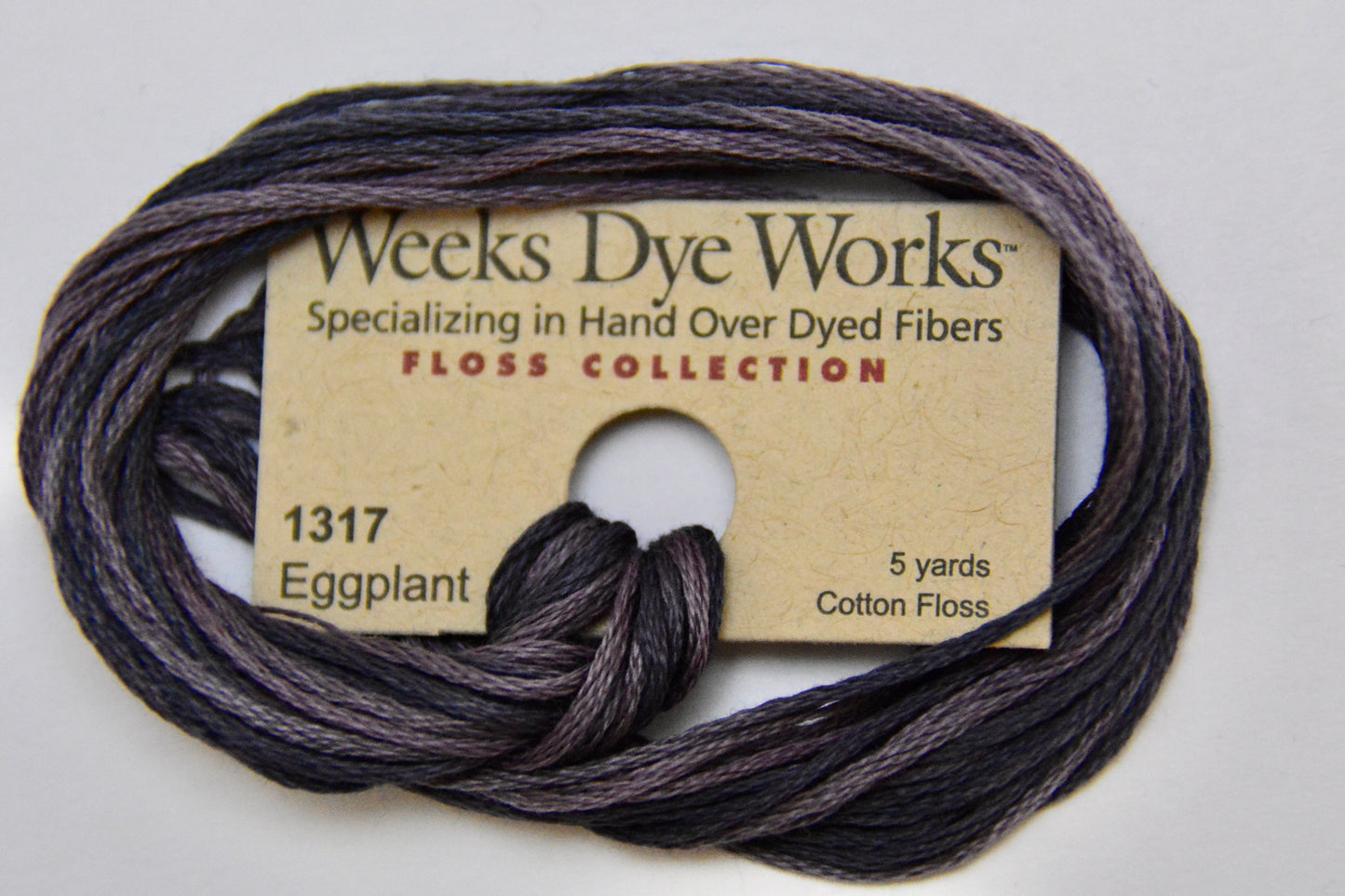 Eggplant 1317 Weeks Dye Works 6-Strand Hand-Dyed Embroidery Floss