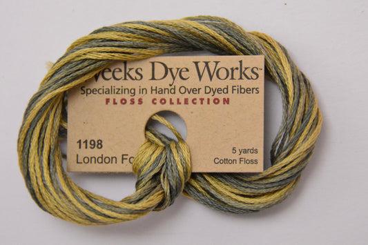 London Fog 1198 Weeks Dye Works 6-Strand Hand-Dyed Embroidery Floss