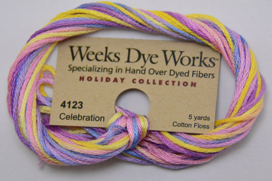 Celebration 4123 Weeks Dye Works 6-Strand Hand-Dyed Embroidery Floss