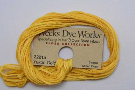 Yukon Gold 2221a Weeks Dye Works 6-Strand Hand-Dyed Embroidery Floss