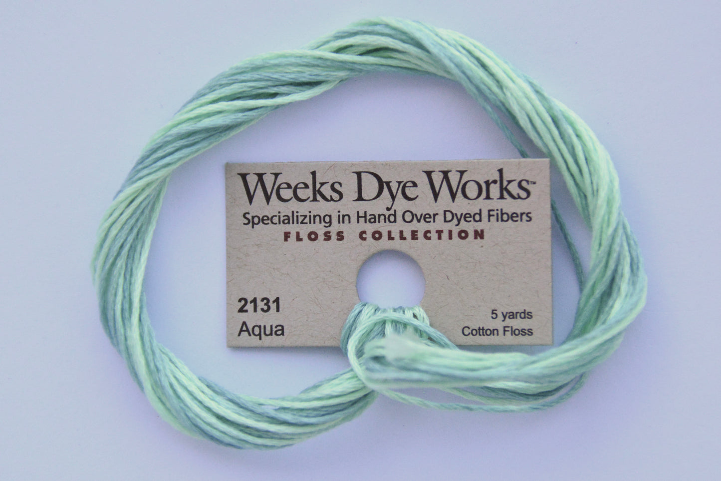 Aqua 2131 Weeks Dye Works 6-Strand Hand-Dyed Embroidery Floss