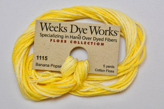 Banana Popsicle 1115 Weeks Dye Works 6-Strand Hand-Dyed Embroidery Floss