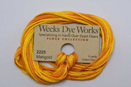 Marigold 2225 Weeks Dye Works 6-Strand Hand-Dyed Embroidery Floss