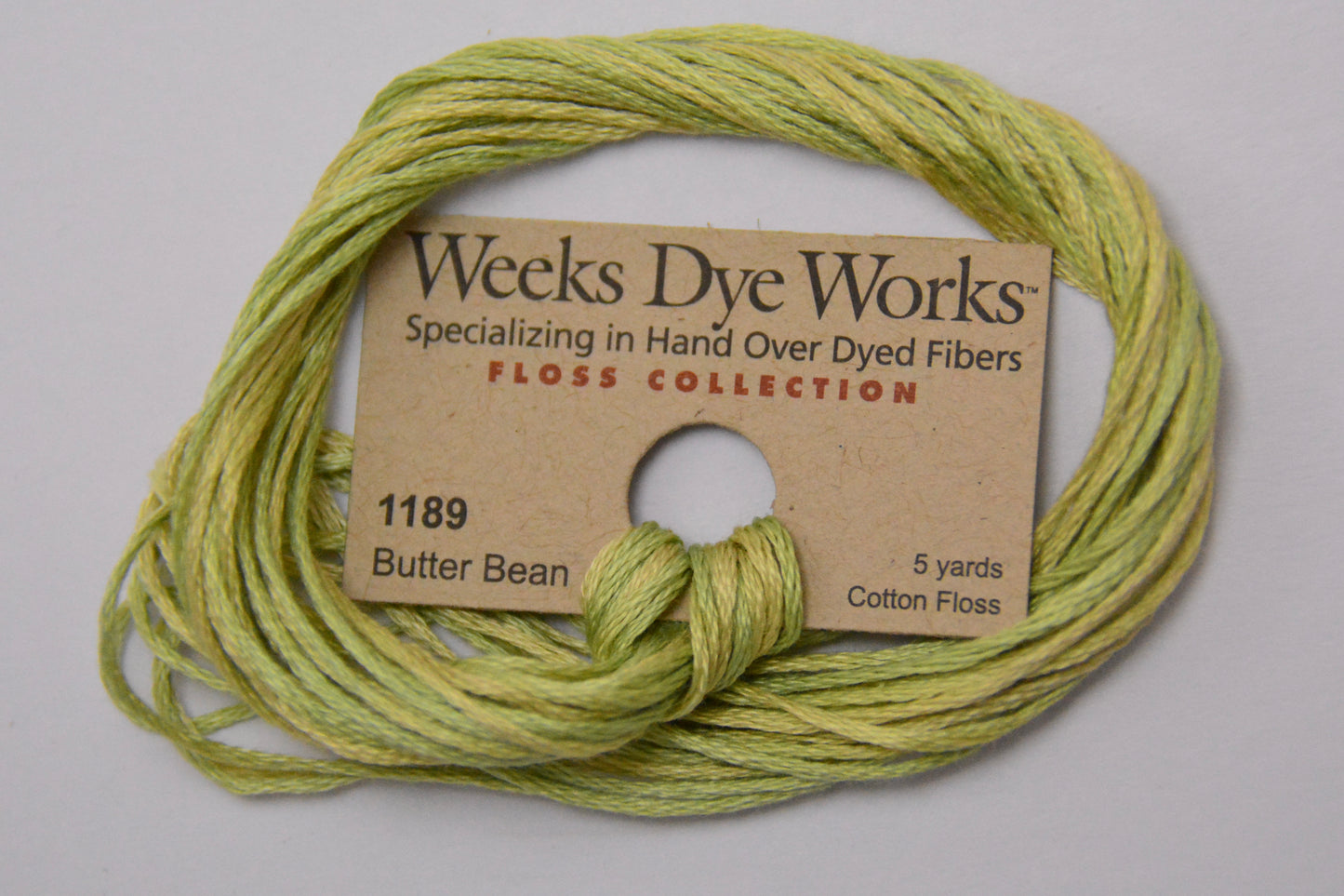 Butter Bean 1189 Weeks Dye Works 6-Strand Hand-Dyed Embroidery Floss