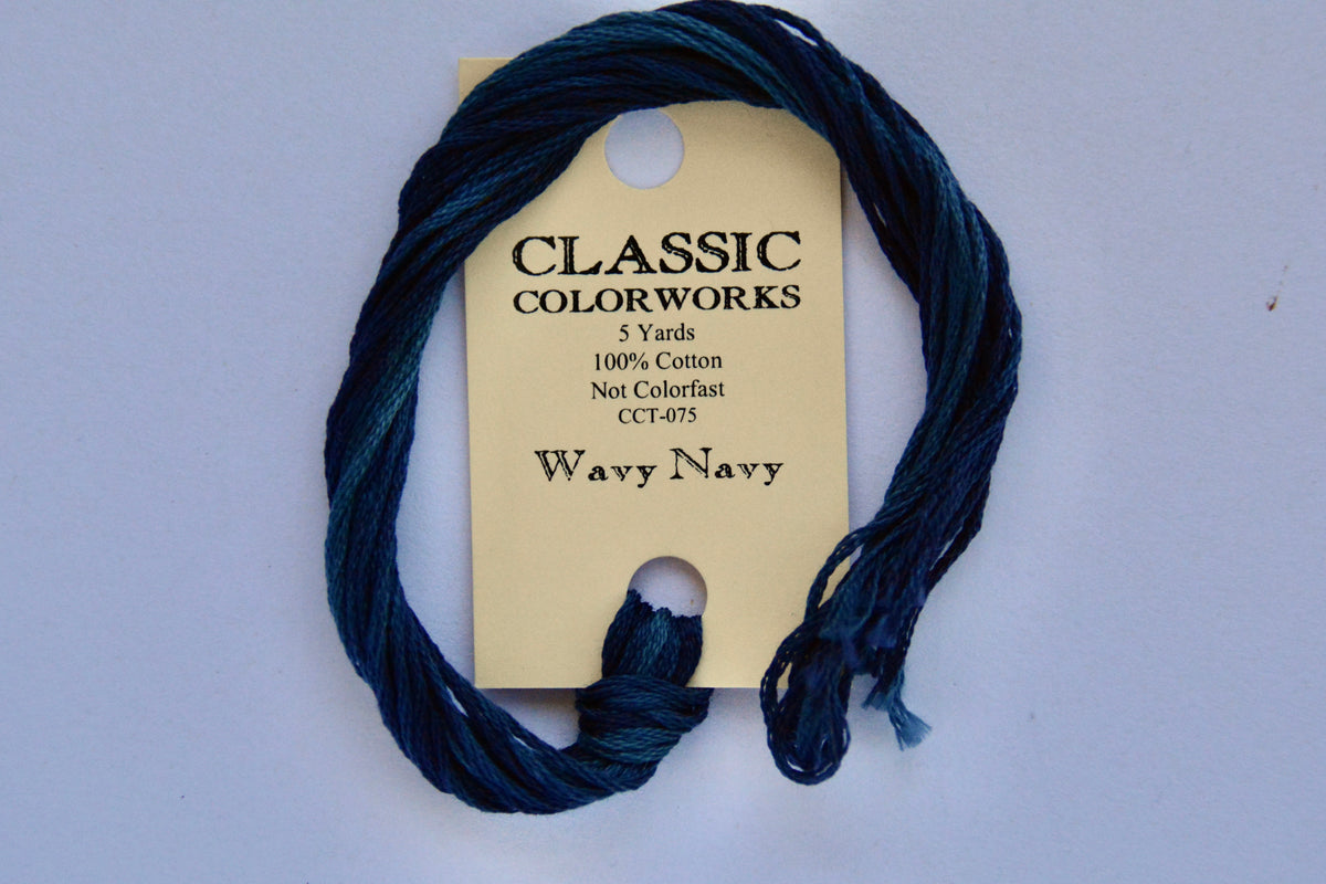 Classic Colorworks Wavy Navy Classic Colorworks 6-Strand Hand-Dyed Embroidery Floss – The ...