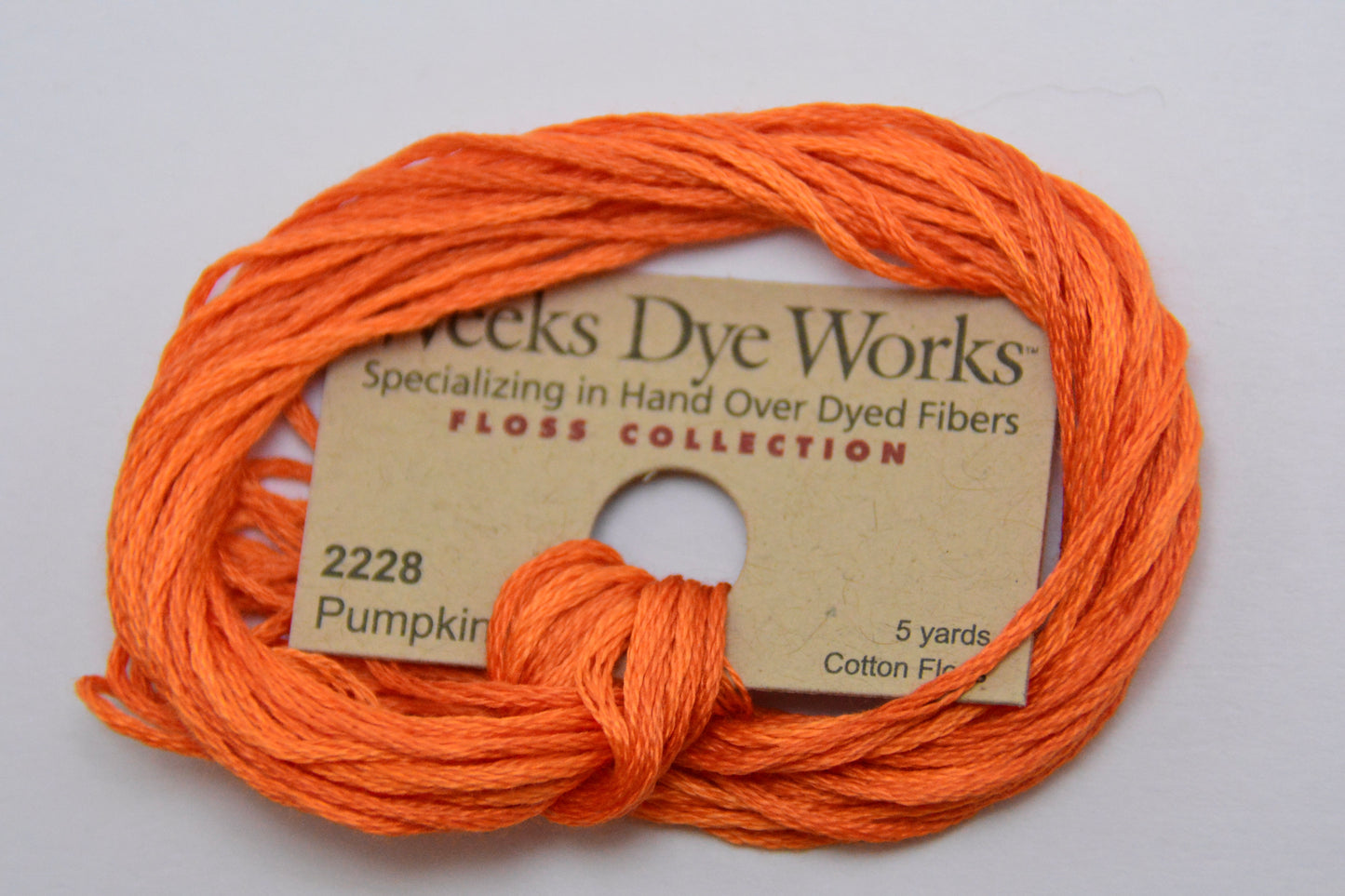 Pumpkin 2228 Weeks Dye Works 6-Strand Hand-Dyed Embroidery Floss