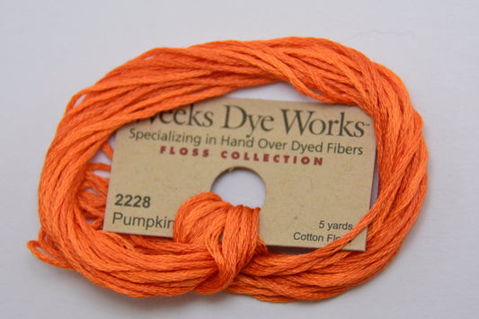 Pumpkin 2228 Weeks Dye Works 6-Strand Hand-Dyed Embroidery Floss