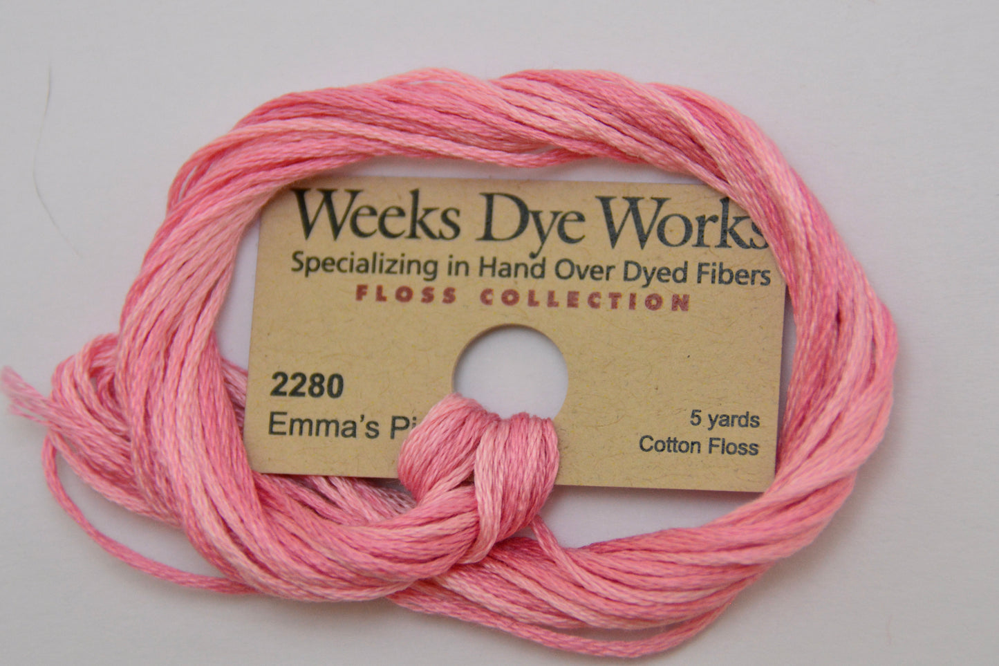 Emma’s Pink 2280 Weeks Dye Works 6-Strand Hand-Dyed Embroidery Floss