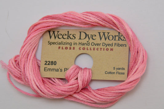 Emma’s Pink 2280 Weeks Dye Works 6-Strand Hand-Dyed Embroidery Floss