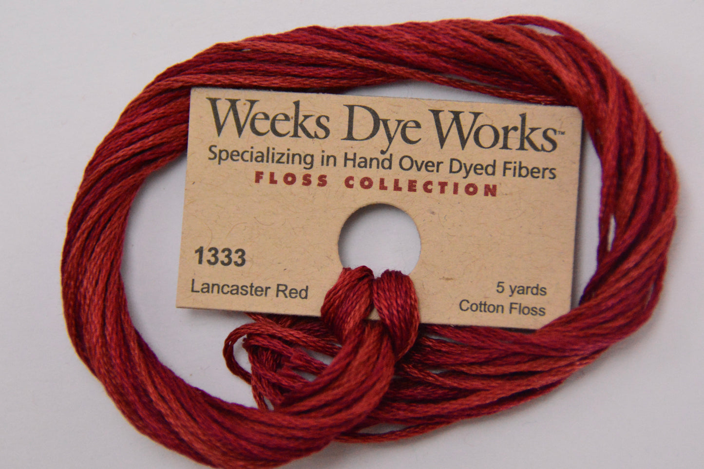 Lancaster Red 1333 Weeks Dye Works 6-Strand Hand-Dyed Embroidery Floss