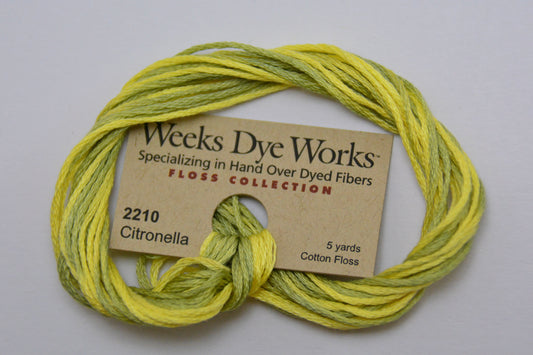 Citronella 2210 Weeks Dye Works 6-Strand Hand-Dyed Embroidery Floss