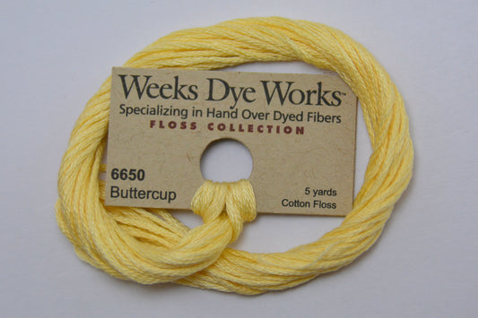 Buttercup 6650 Weeks Dye Works 6-Strand Hand-Dyed Embroidery Floss