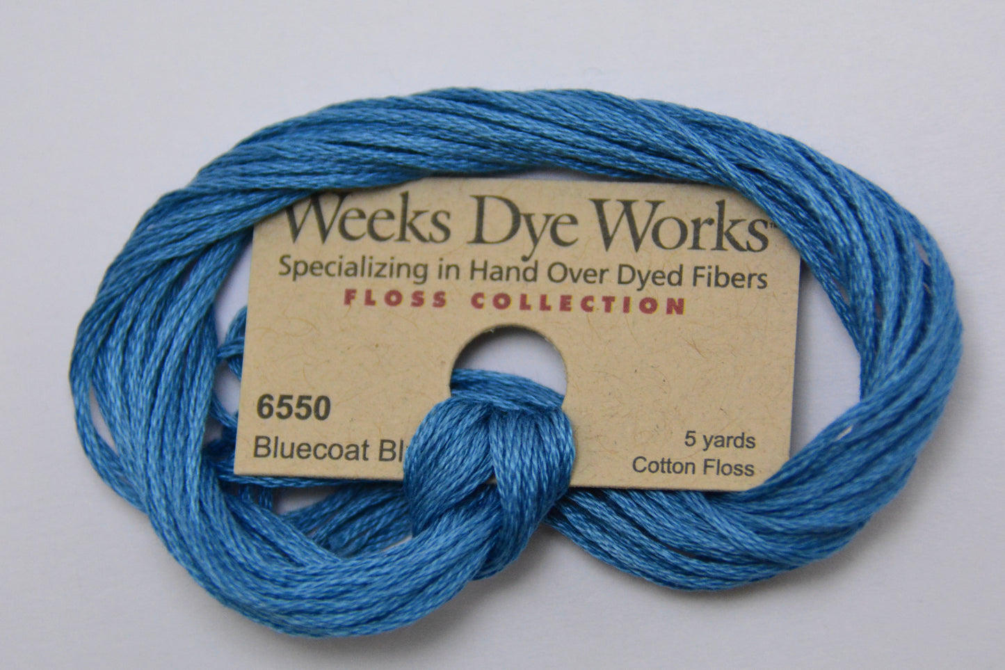 Bluecoat Blue 6550 Weeks Dye Works 6-Strand Hand-Dyed Embroidery Floss