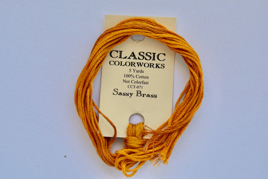 Sassy Brass Classic Colorworks 6-Strand Hand-Dyed Embroidery Floss