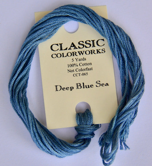 Deep Blue Sea Classic Colorworks 6-Strand Hand-Dyed Embroidery Floss